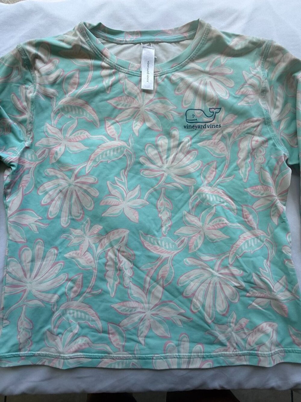 Vineyard Vines girls long sleeve rash guard, size XL (16)